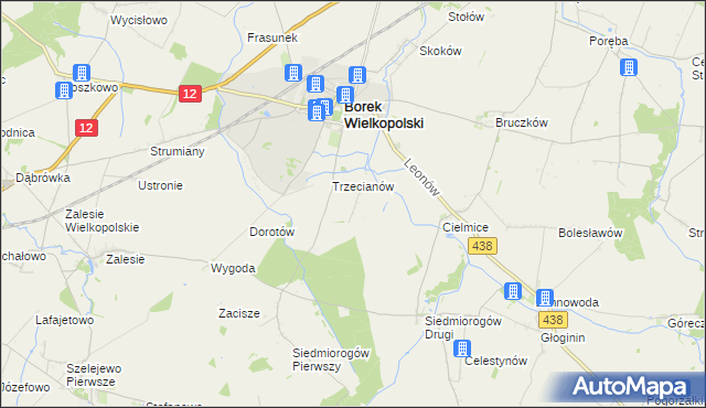 mapa Trzecianów-Osiedle, Trzecianów-Osiedle na mapie Targeo