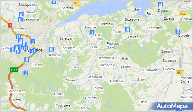 mapa Trzemeśnia, Trzemeśnia na mapie Targeo
