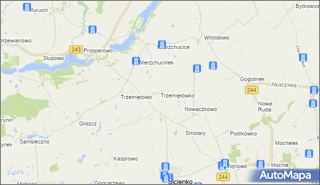 mapa Trzemiętówko, Trzemiętówko na mapie Targeo