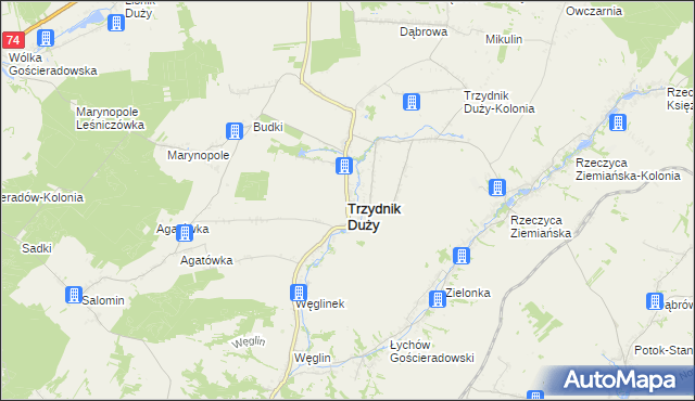mapa Trzydnik Duży, Trzydnik Duży na mapie Targeo