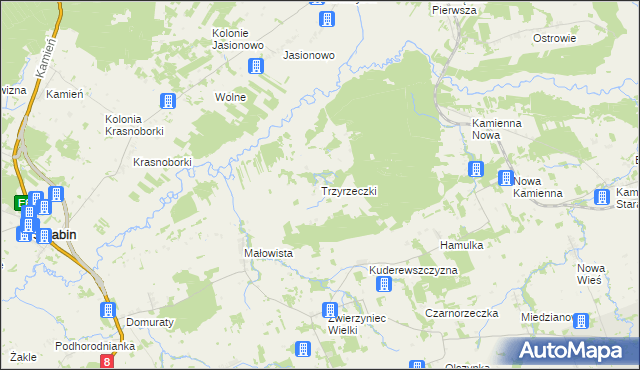 mapa Trzyrzeczki, Trzyrzeczki na mapie Targeo