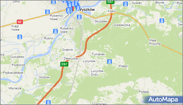 mapa Tumanek, Tumanek na mapie Targeo