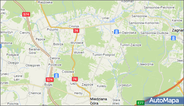 mapa Tumlin-Podgród, Tumlin-Podgród na mapie Targeo