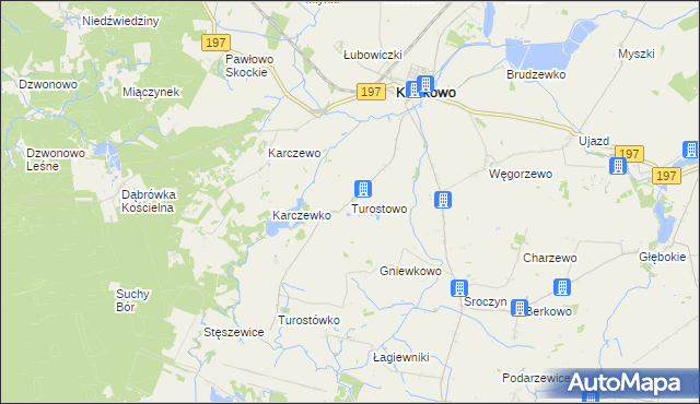 mapa Turostowo, Turostowo na mapie Targeo