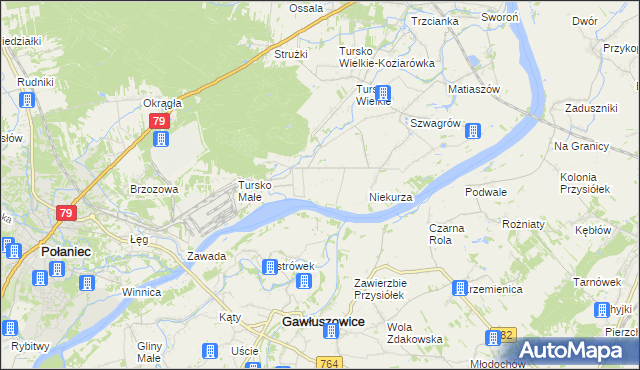 mapa Tursko Małe-Kolonia, Tursko Małe-Kolonia na mapie Targeo