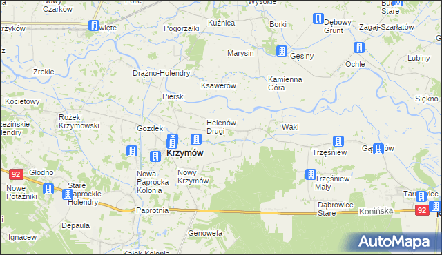 mapa Tury gmina Kościelec, Tury gmina Kościelec na mapie Targeo