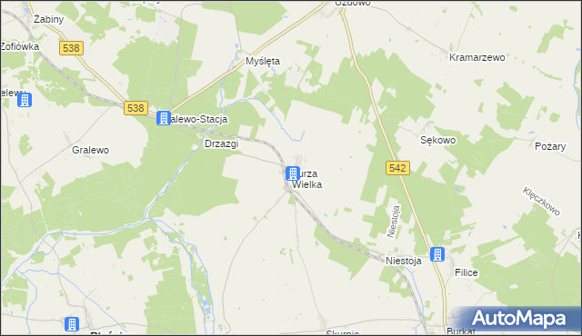 mapa Turza Wielka gmina Działdowo, Turza Wielka gmina Działdowo na mapie Targeo