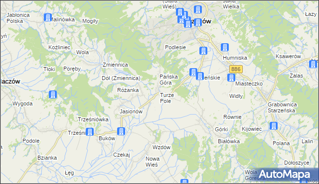 mapa Turze Pole, Turze Pole na mapie Targeo
