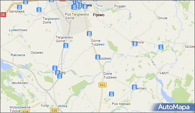 mapa Tuszewo, Tuszewo na mapie Targeo