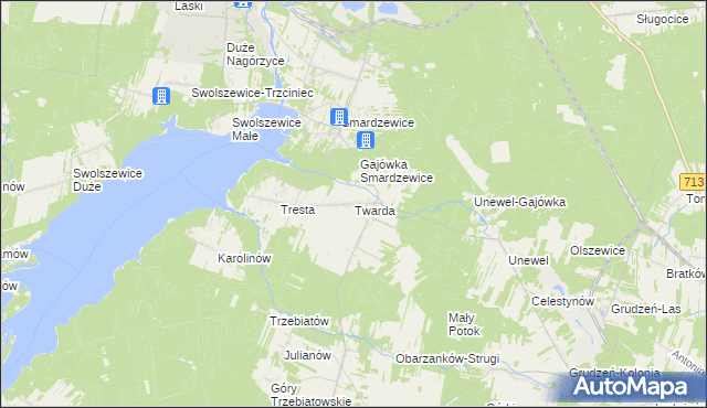 mapa Twarda, Twarda na mapie Targeo