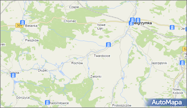 mapa Twardocice, Twardocice na mapie Targeo