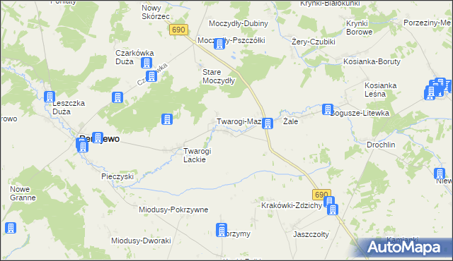 mapa Twarogi-Wypychy, Twarogi-Wypychy na mapie Targeo