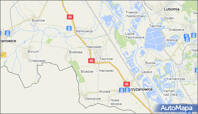 mapa Tworków, Tworków na mapie Targeo