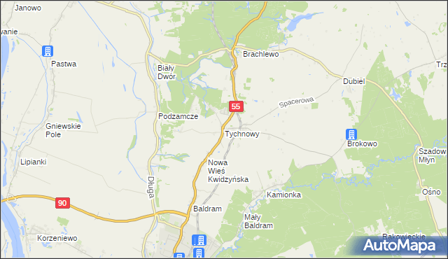 mapa Tychnowy, Tychnowy na mapie Targeo