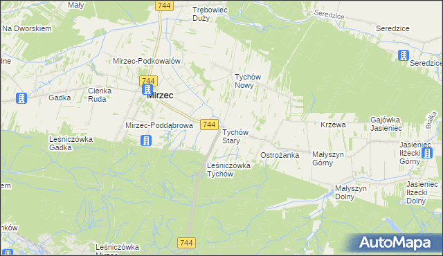 mapa Tychów Stary, Tychów Stary na mapie Targeo