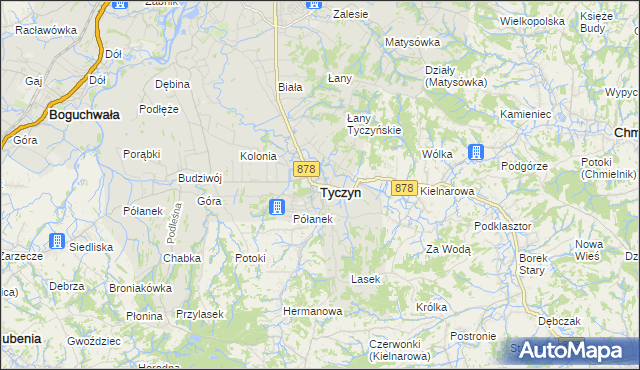 mapa Tyczyn powiat rzeszowski, Tyczyn powiat rzeszowski na mapie Targeo