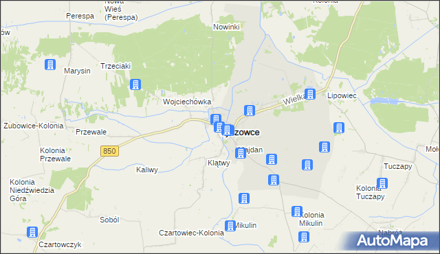 mapa Tyszowce, Tyszowce na mapie Targeo