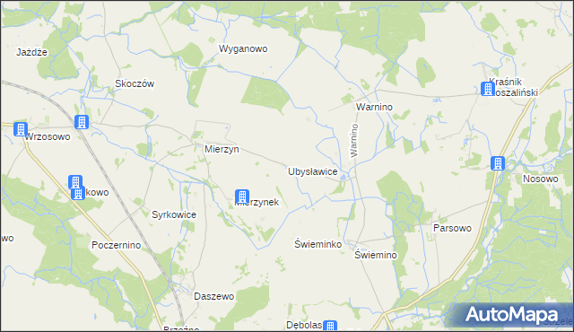 mapa Ubysławice, Ubysławice na mapie Targeo