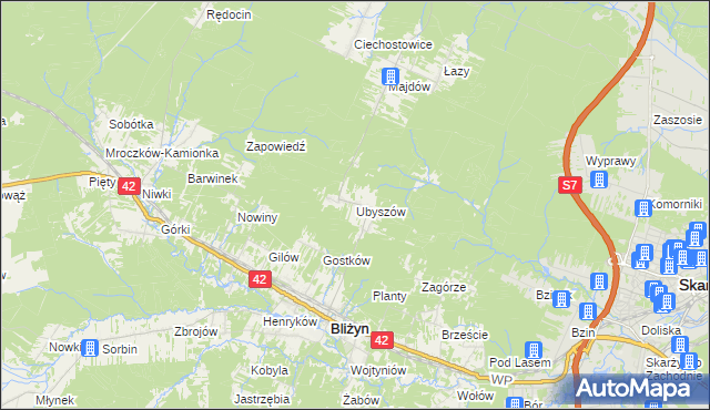 mapa Ubyszów, Ubyszów na mapie Targeo