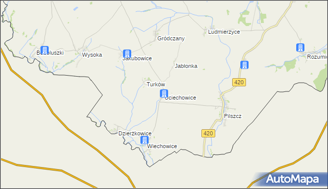 mapa Uciechowice, Uciechowice na mapie Targeo