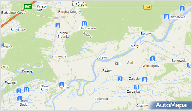 mapa Udrzyn, Udrzyn na mapie Targeo