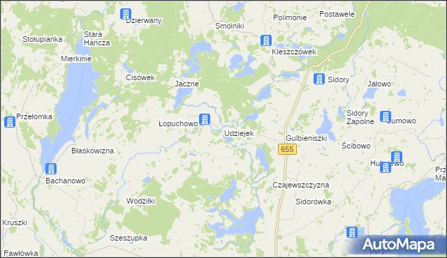 mapa Udziejek, Udziejek na mapie Targeo