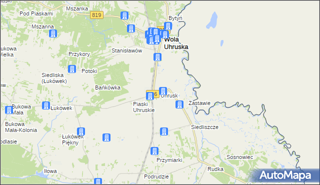 mapa Uhrusk, Uhrusk na mapie Targeo