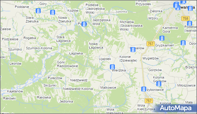 mapa Ujazdek, Ujazdek na mapie Targeo