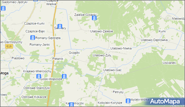 mapa Ulatowo-Żyły, Ulatowo-Żyły na mapie Targeo