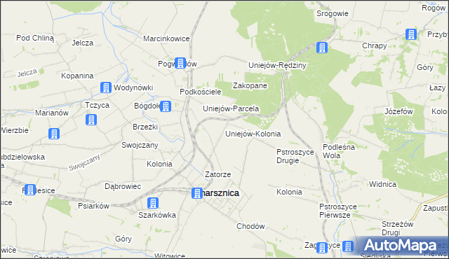 mapa Uniejów-Kolonia, Uniejów-Kolonia na mapie Targeo
