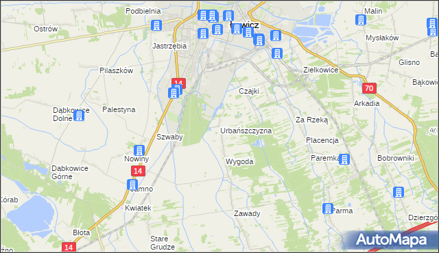 mapa Urbańszczyzna, Urbańszczyzna na mapie Targeo
