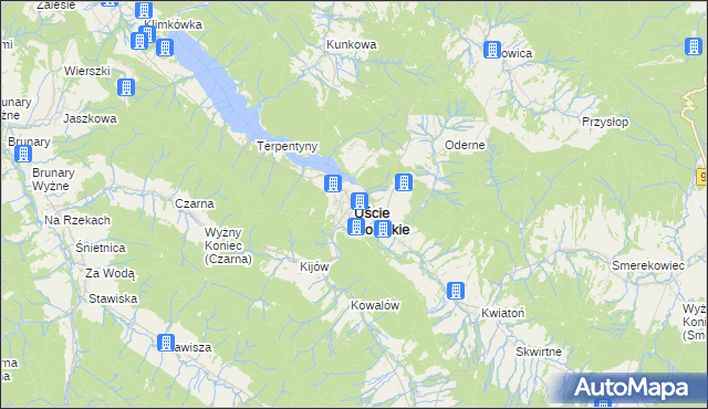mapa Uście Gorlickie, Uście Gorlickie na mapie Targeo