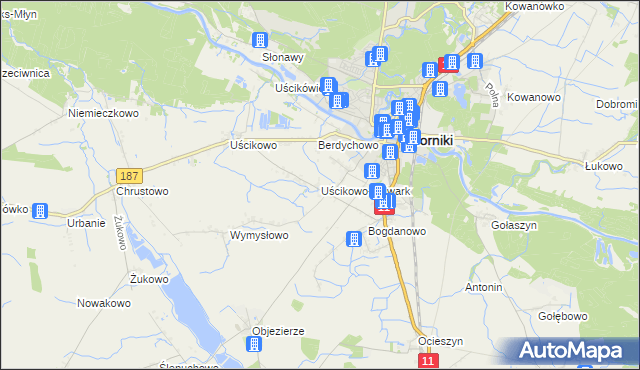 mapa Uścikowo-Folwark, Uścikowo-Folwark na mapie Targeo