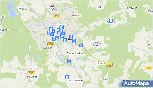 mapa Uskorz Mały, Uskorz Mały na mapie Targeo