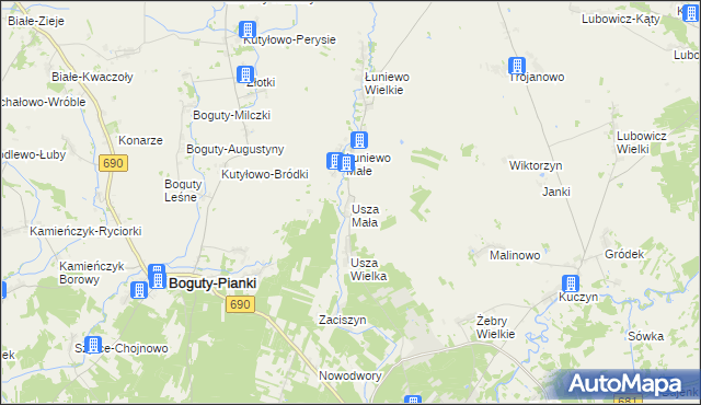 mapa Usza Mała, Usza Mała na mapie Targeo