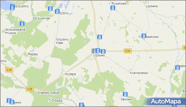 mapa Uzdowo, Uzdowo na mapie Targeo