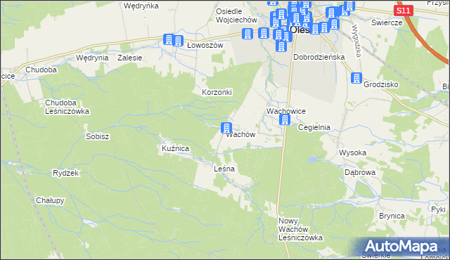 mapa Wachów, Wachów na mapie Targeo