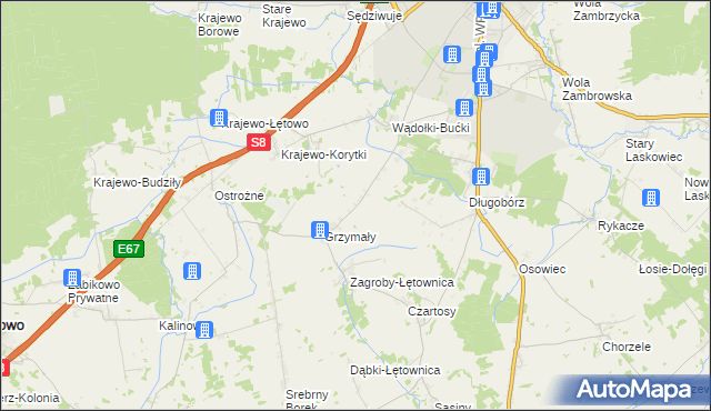 mapa Wądołki-Borowe, Wądołki-Borowe na mapie Targeo