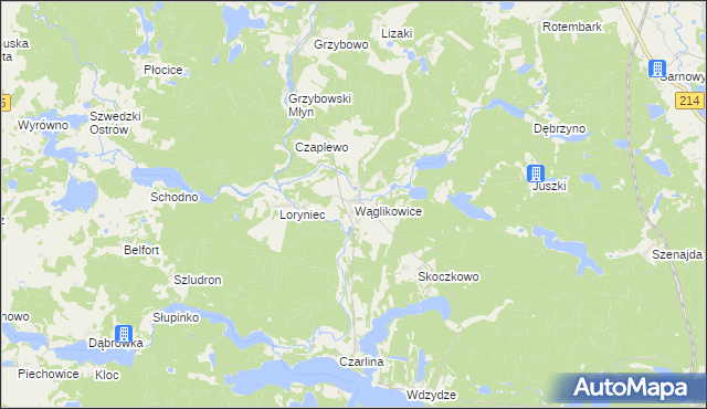 mapa Wąglikowice, Wąglikowice na mapie Targeo