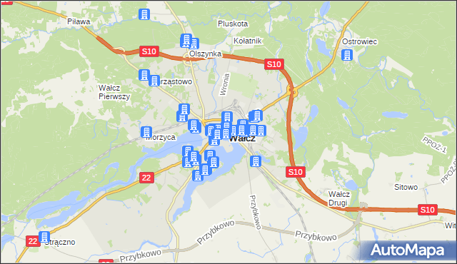 mapa Wałcz, Wałcz na mapie Targeo