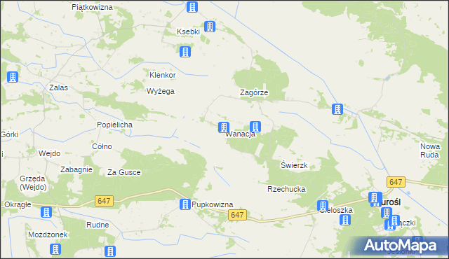 mapa Wanacja, Wanacja na mapie Targeo