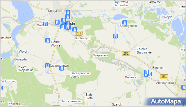 mapa Wapienno, Wapienno na mapie Targeo