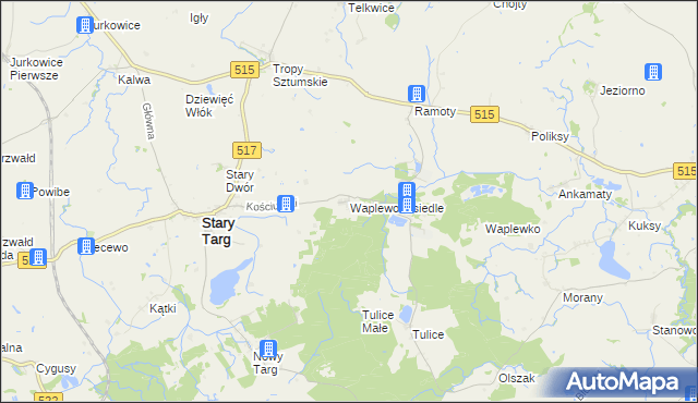 mapa Waplewo-Osiedle, Waplewo-Osiedle na mapie Targeo