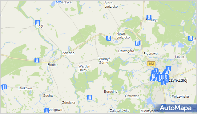 mapa Wardyń Górny, Wardyń Górny na mapie Targeo