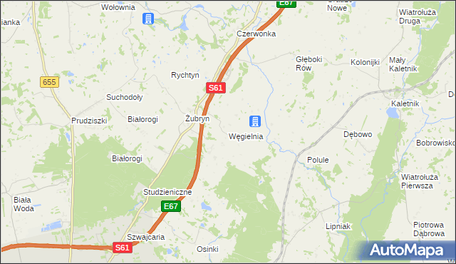 mapa Węgielnia gmina Szypliszki, Węgielnia gmina Szypliszki na mapie Targeo