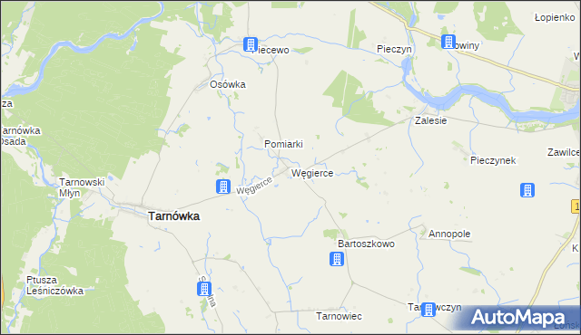 mapa Węgierce gmina Tarnówka, Węgierce gmina Tarnówka na mapie Targeo