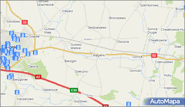 mapa Węgierki, Węgierki na mapie Targeo