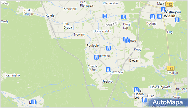 mapa Węglowice, Węglowice na mapie Targeo