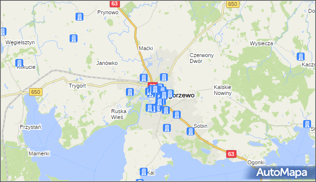 mapa Węgorzewo, Węgorzewo na mapie Targeo