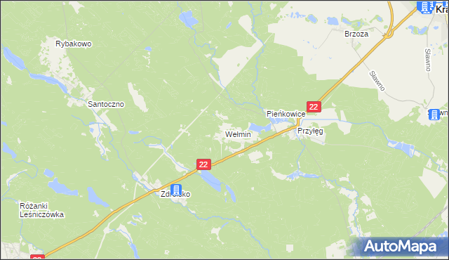 mapa Wełmin, Wełmin na mapie Targeo